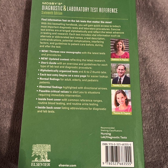 Mosby's Diagnostic & Laboratory Test Reference - Sixteenth Edition - Picture 2 of 2